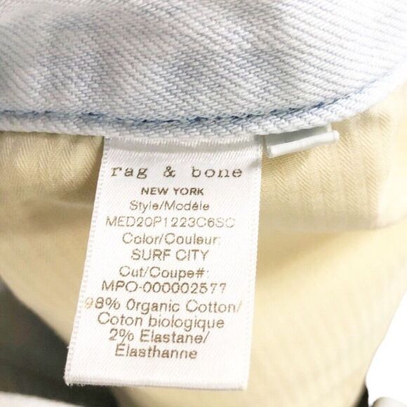 rag & bone Men's Slim Jeans - Light blue - Picture 9 of 11